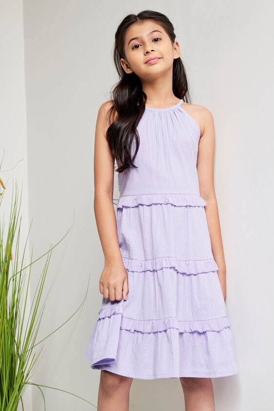 Lilac Solid Raglan Dress, Lilac, image 1